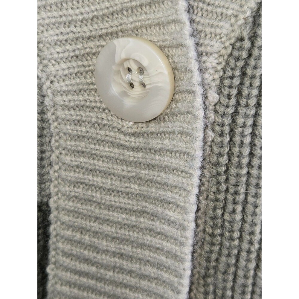 Women's Colorblock Knit Cropped Cardigan S/M Button Boho Chunky Sage Green - Picture 3 of 10